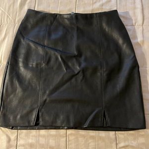 Faux leather ultra high rise skirt.